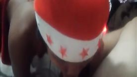 Mother Christmas paying blowjob wanting to get it in the mouth