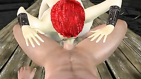 Redhead 3D cartoon babe fucking dick