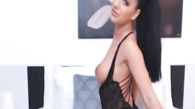Busty Brunette Beauty Strips On Her Webcam Show