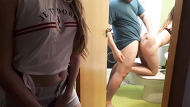 Sister playing siririca watching her brother fuck his girlfriend