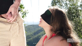 forced sex Blindfolded slut sucking her naughty lover's cock