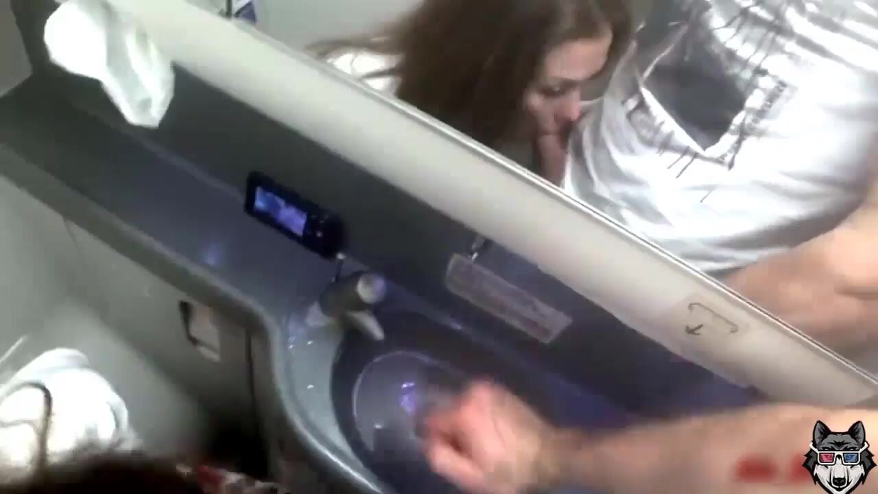 esposa traindo Sexo no banheiro do avião com vadia gostosa