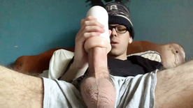 Young cocky guy masturbating with penis pump