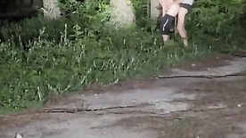 Amateur video of gay man giving pro straight man in the bush