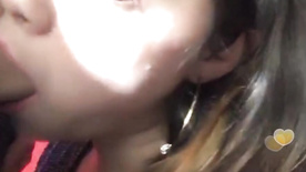 Young nymphet gave her boyfriend a blowjob during a live stream and the subscriber recorded it