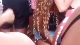 sticking her finger in her pussy at carnival 2023 lesbians getting it on