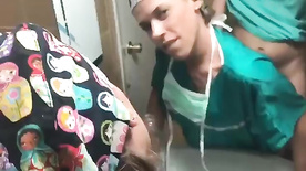 Doctor fucking nurse in hospital bathroom