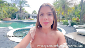 Grazi Mourão falling mouth on the dick of a male at the resort