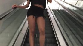 Brand new pussy of olinda showing her pussy on the escalator