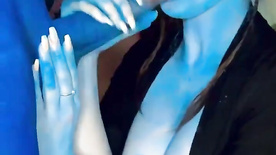 Cut scene from the movie Avatar shows protagonist paying a blowjob