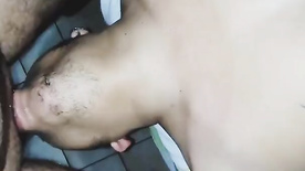 Eating the ass of a young faggot who loves to take cock