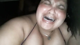 Fat slut screaming with pleasure and pain while taking it in the ass