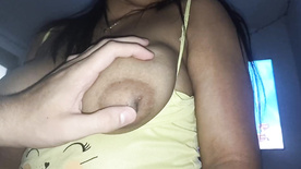 Young girl with shaved pussy leaked on the net being on her lover's cock