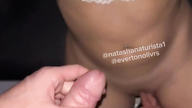Naturist Natasha paying blowjob and giving the pussy in the swing house