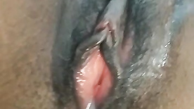 Black woman with her pussy dripping with lover's cum