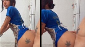 Mayhuanna Transando bem safada de vestido na cozinha