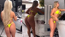 Isadora Vale hot blonde naked washing her car