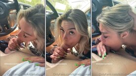 kittie baby xx swallowing her boyfriend's cum in the car
