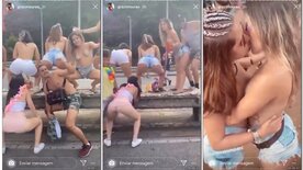 Carnival slutty nymphets dancing and getting it on in the street