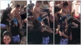 Carnival sex fucking amateur girl hard in the crowd