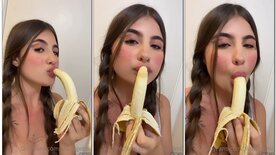 Alana Gelmi deep throats a banana