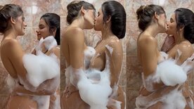 Tassiaraujo naked taking a shower and kissing her young friend