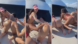 Emily ferrer elisa sanches kellyta and doroty naked on a yacht rolling around horny