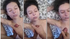 Cumming on his girlfriend's face