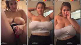 Busty masturbating her pussy live on intagram