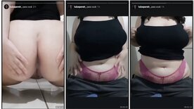 Fat girl showing her ass and tits on instagram