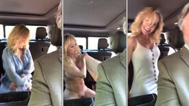 Abbey Brooks naked in a taxi
