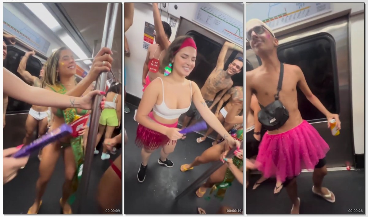 Kerolay Chaves, Larissa Sumpani And Rafaela Sumpani Causing A Stir On The  Sâo Paulo Subway - Cnn Amador