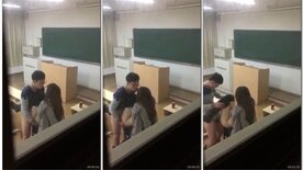 Korean students having sex in a college classroom