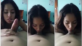 Naughty cousin giving a sweet blowjob