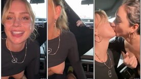 Cumming on his wife's friend's face in the car