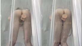 Cheeky Katie naked masturbating her wet pussy in the shower