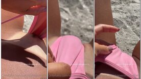 Vanessinha Vailatti masturbating her pussy on the beach during the day