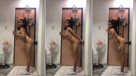 Asian slut cumming very hot with her dildo