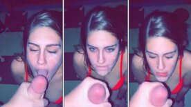Amateur slut girlfriend's face sucked