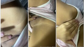 Susana Barbosa masturbating her pussy in short pyjamas