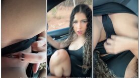 Horny Susana Barbosa masturbating in the uber car