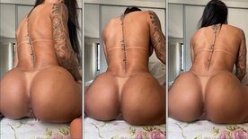 Luani Almeida rolling around naked with her pussy and ass hanging out