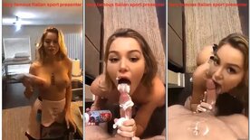 Show-off blonde gives blowjob and fucks wet pussy