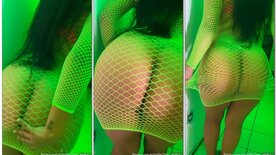 Thay Santos showing off her panties in a see-through dress