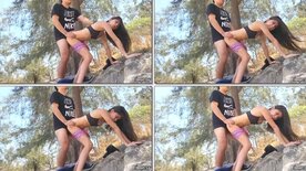 Karol Smith having sex in the woods with her naughty boyfriend