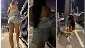 Ellenzinhaexib showing her pussy in public without panties
