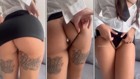 Jaiane Limma with panties buried in her pussy and plug in her ass
