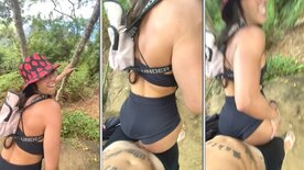 Amirah Daher fucking on the trail without a condom