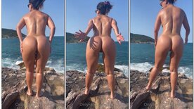 Kah Kampa naked showing her ass and pussy on the beach