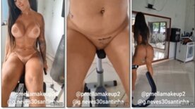 Pamella MakeUp and G.Neves30Santinha naked doing exercises